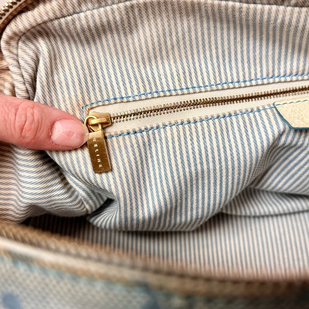 SOLD CELINE Vintage Y2K C Macadam Light Blue & White Cotton Canvas White - Picture 13 of 16